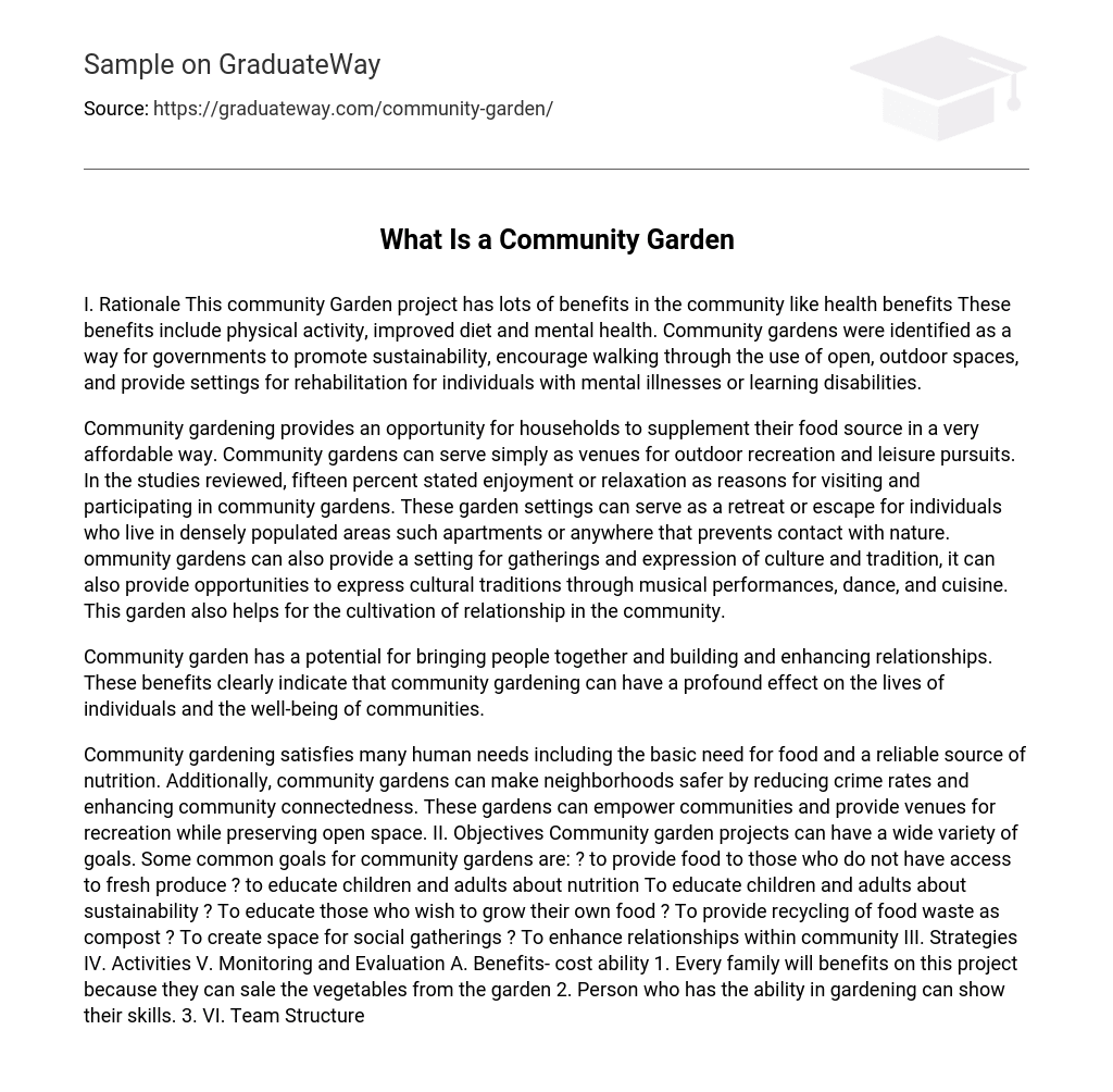 essay about community gardens
