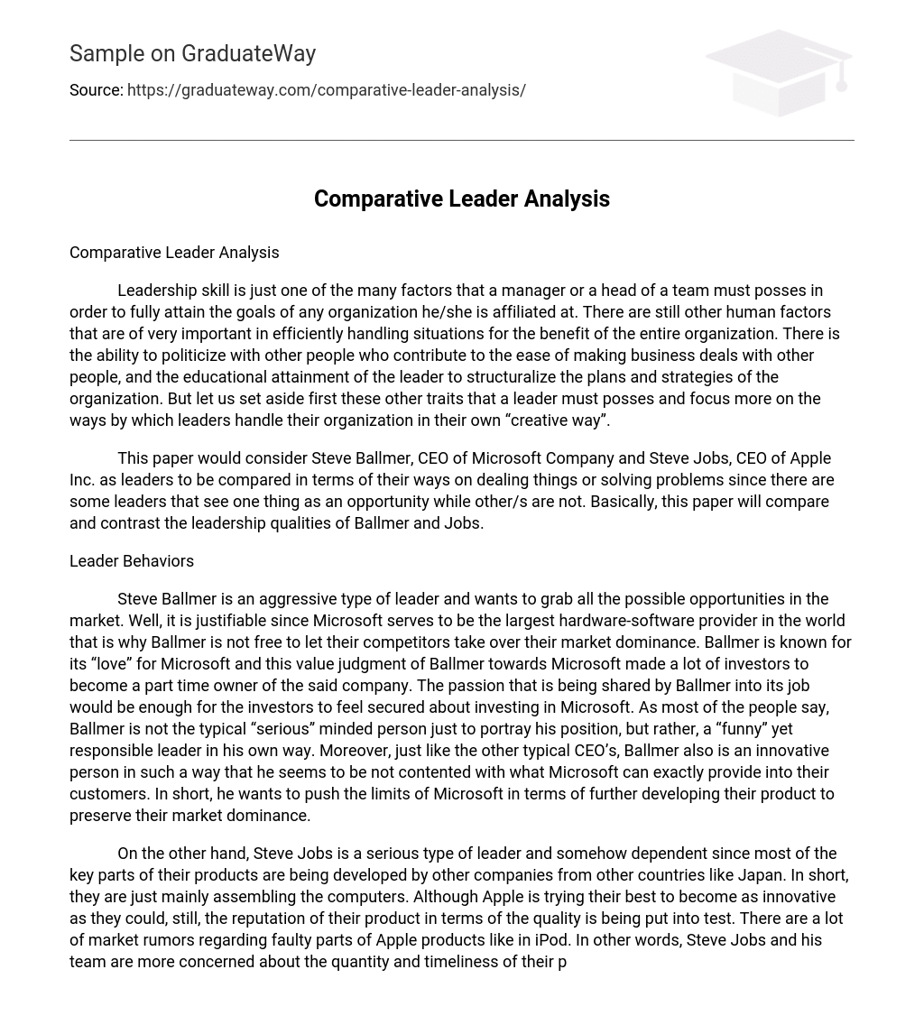 Comparative Leader Analysis