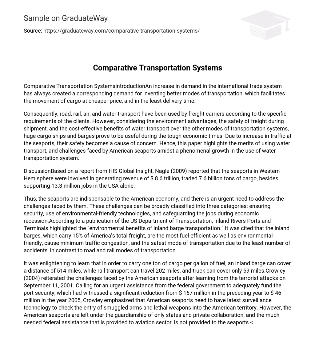 Comparative Transportation Systems