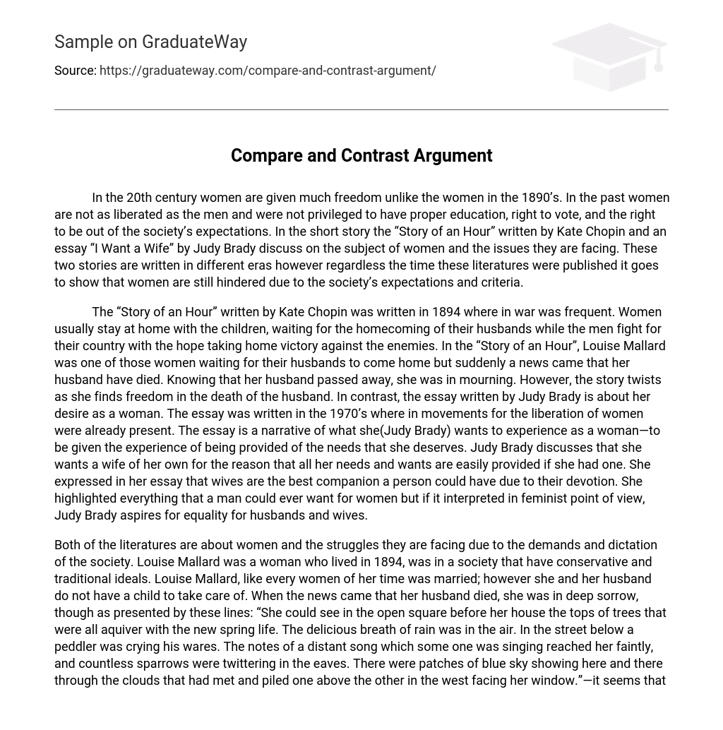 Compare and Contrast Argument