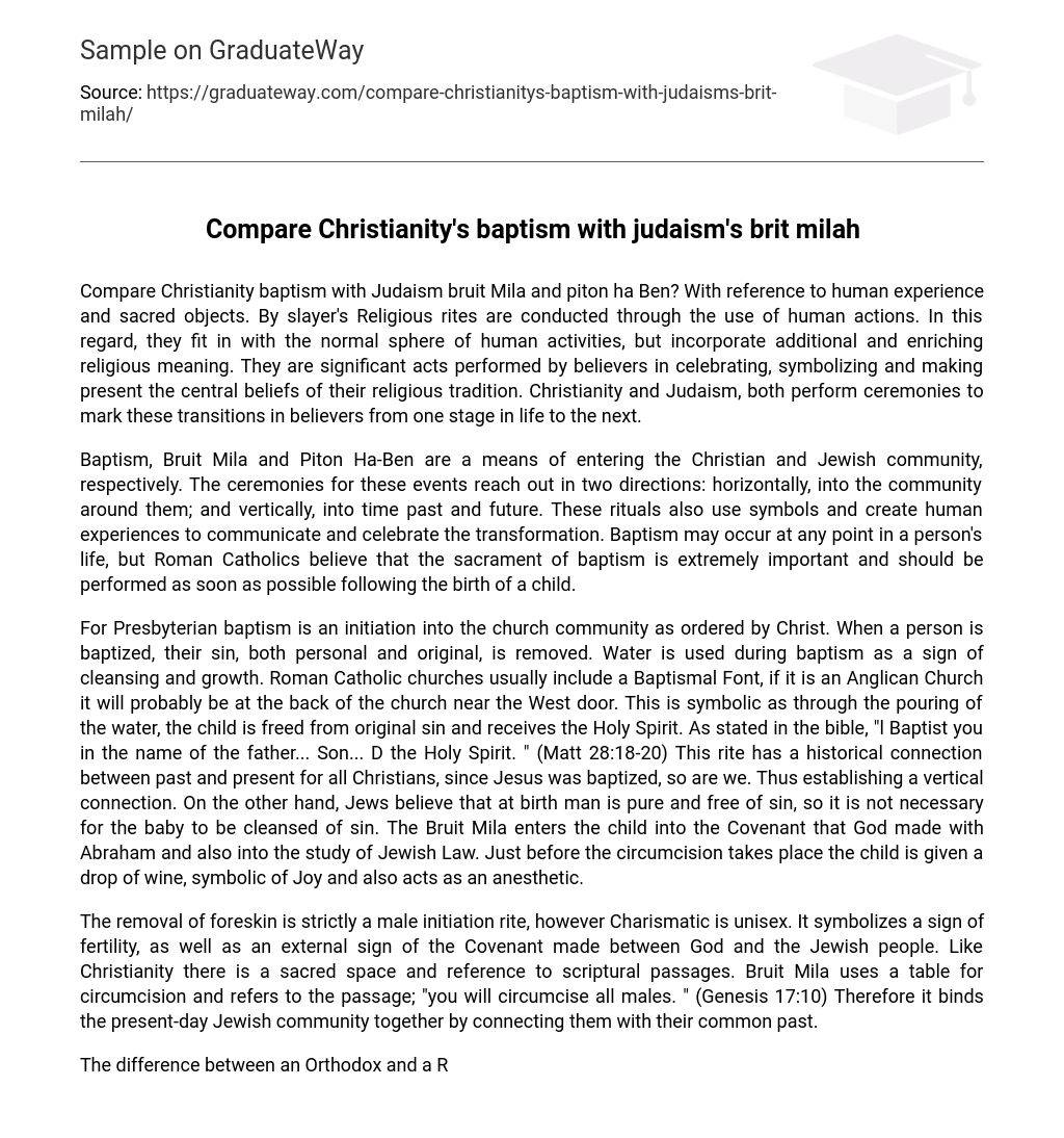 christianity and judaism compare and contrast essay