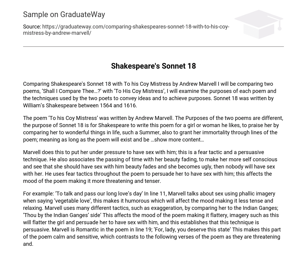 Shakespeare’s Sonnet 18