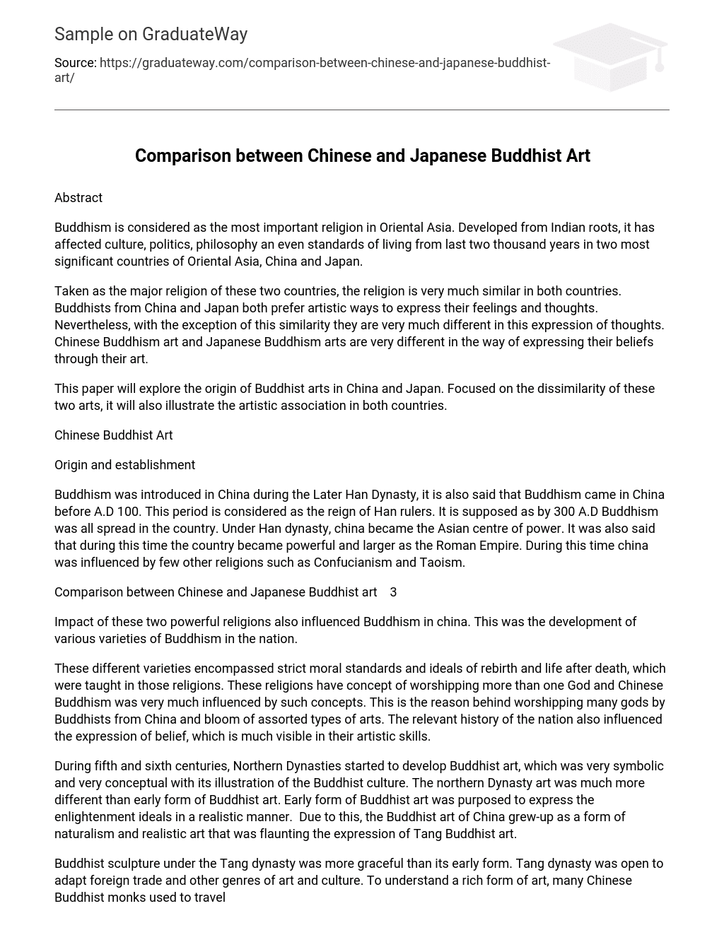 Comparison between Chinese and Japanese Buddhist Art