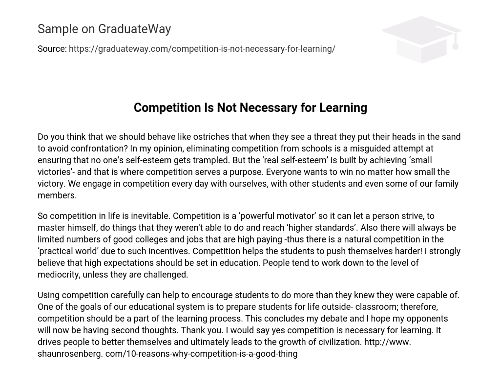 Competition Is Not Necessary for Learning