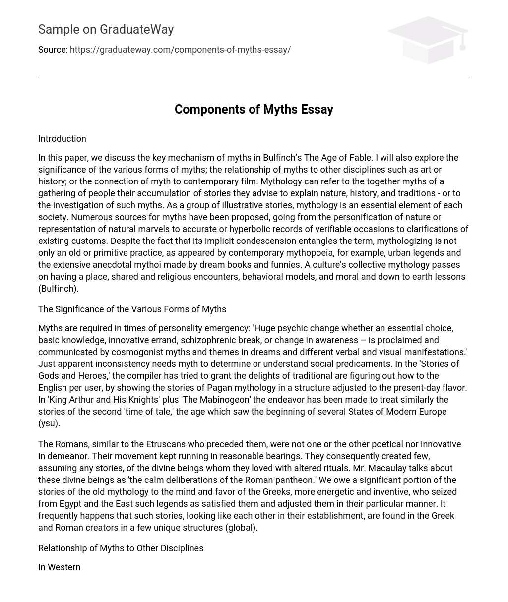 Components of Myths Essay