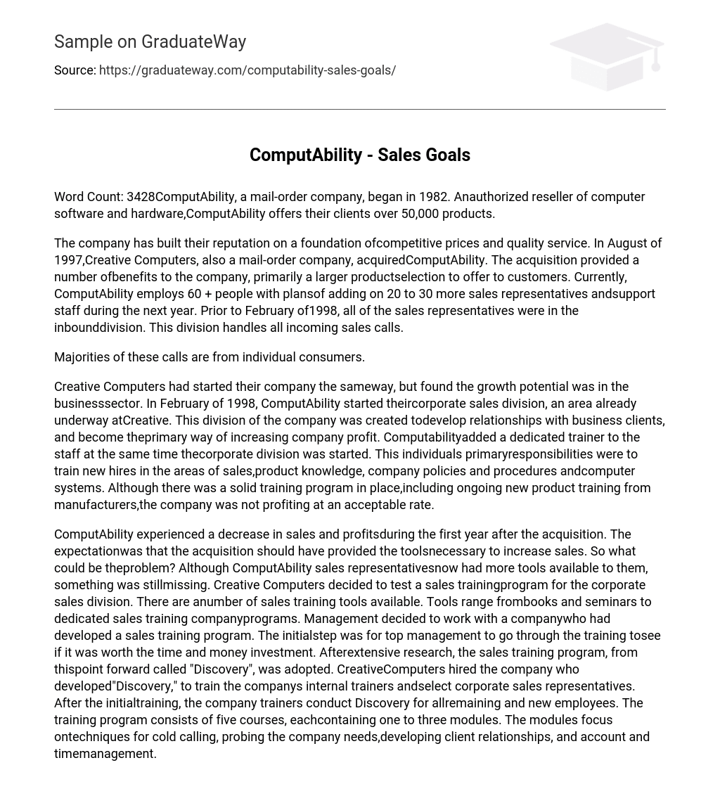 ComputAbility – Sales Goals