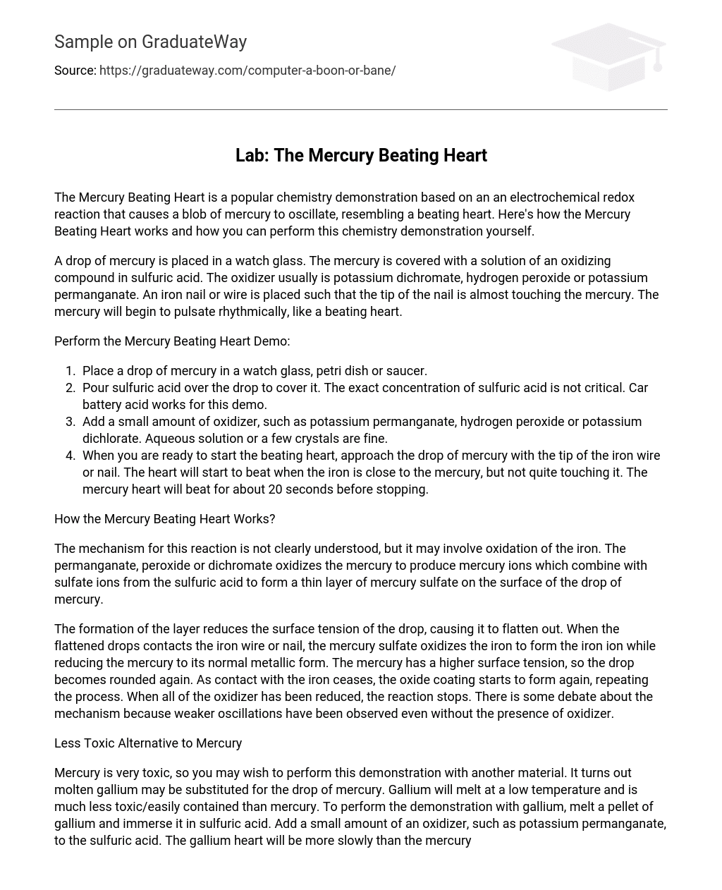 Lab: The Mercury Beating Heart