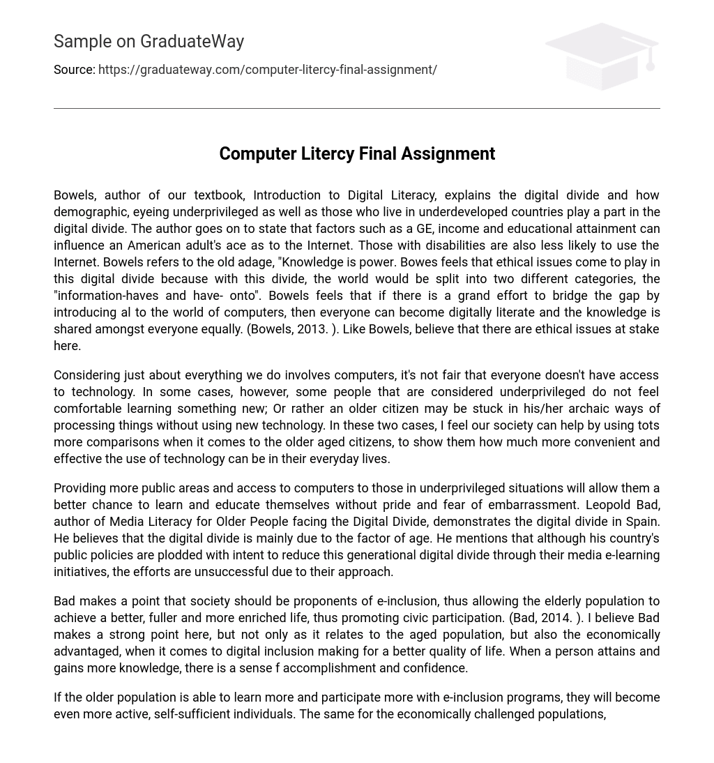 Computer Litercy Final Assignment