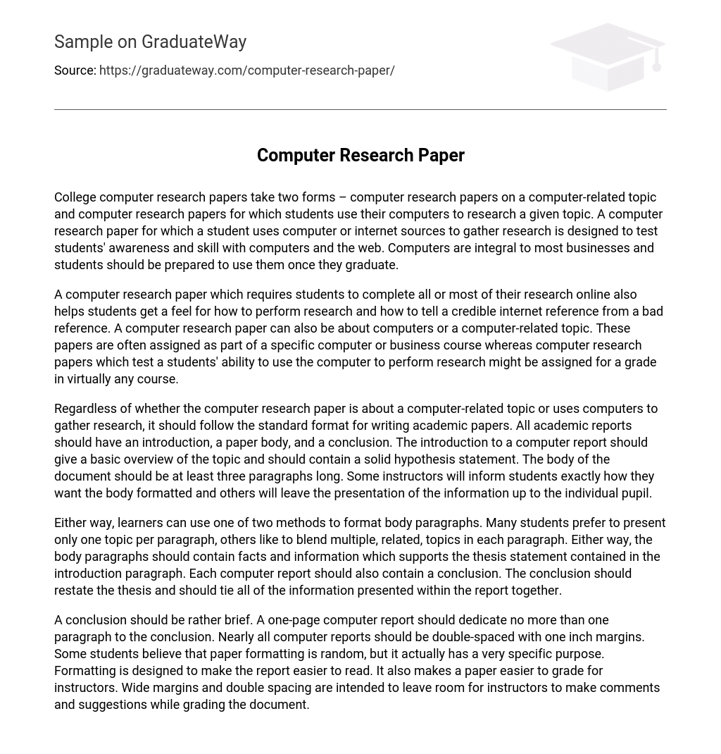 personal computer research paper