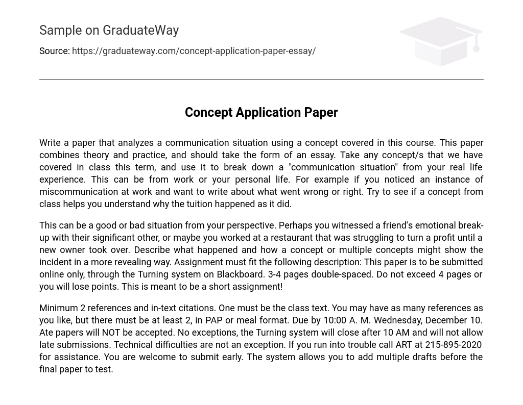Concept Application Paper