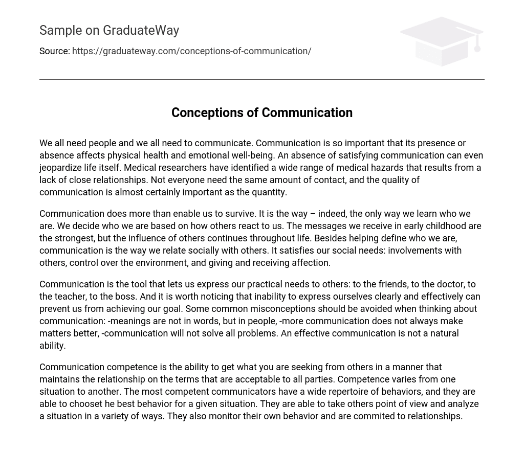 Conceptions of Communication
