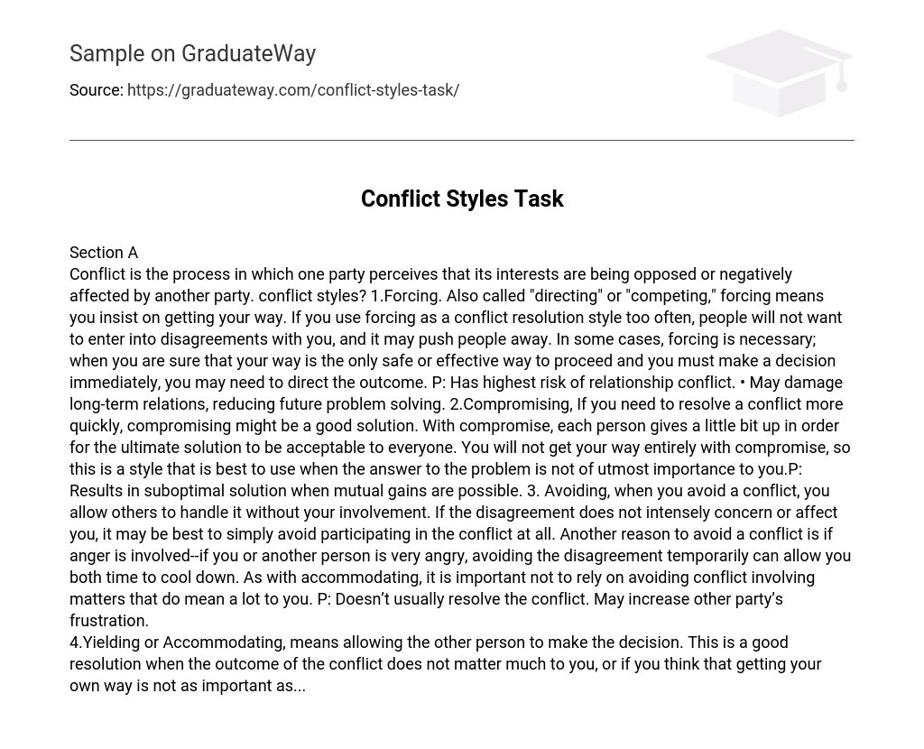 Conflict Styles Task