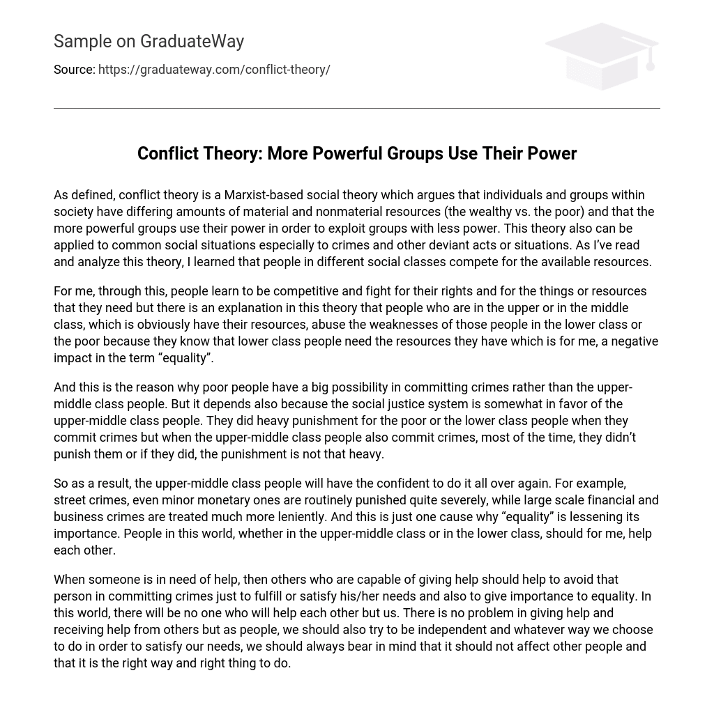 conflict theory on education essay