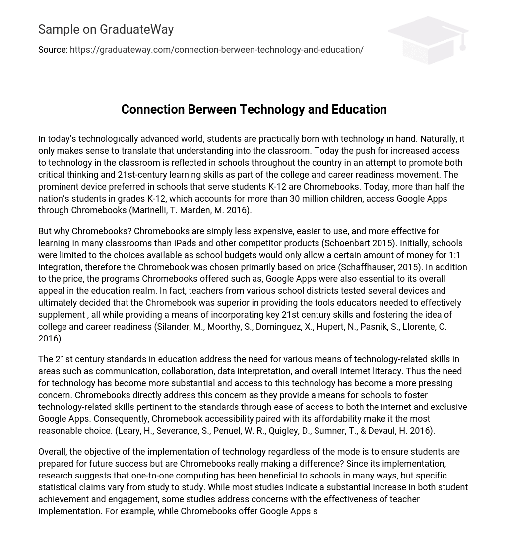 Connection Berween Technology and Education