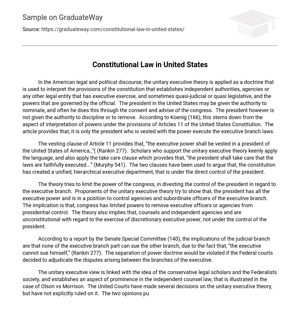 Constitutional Law in United States
