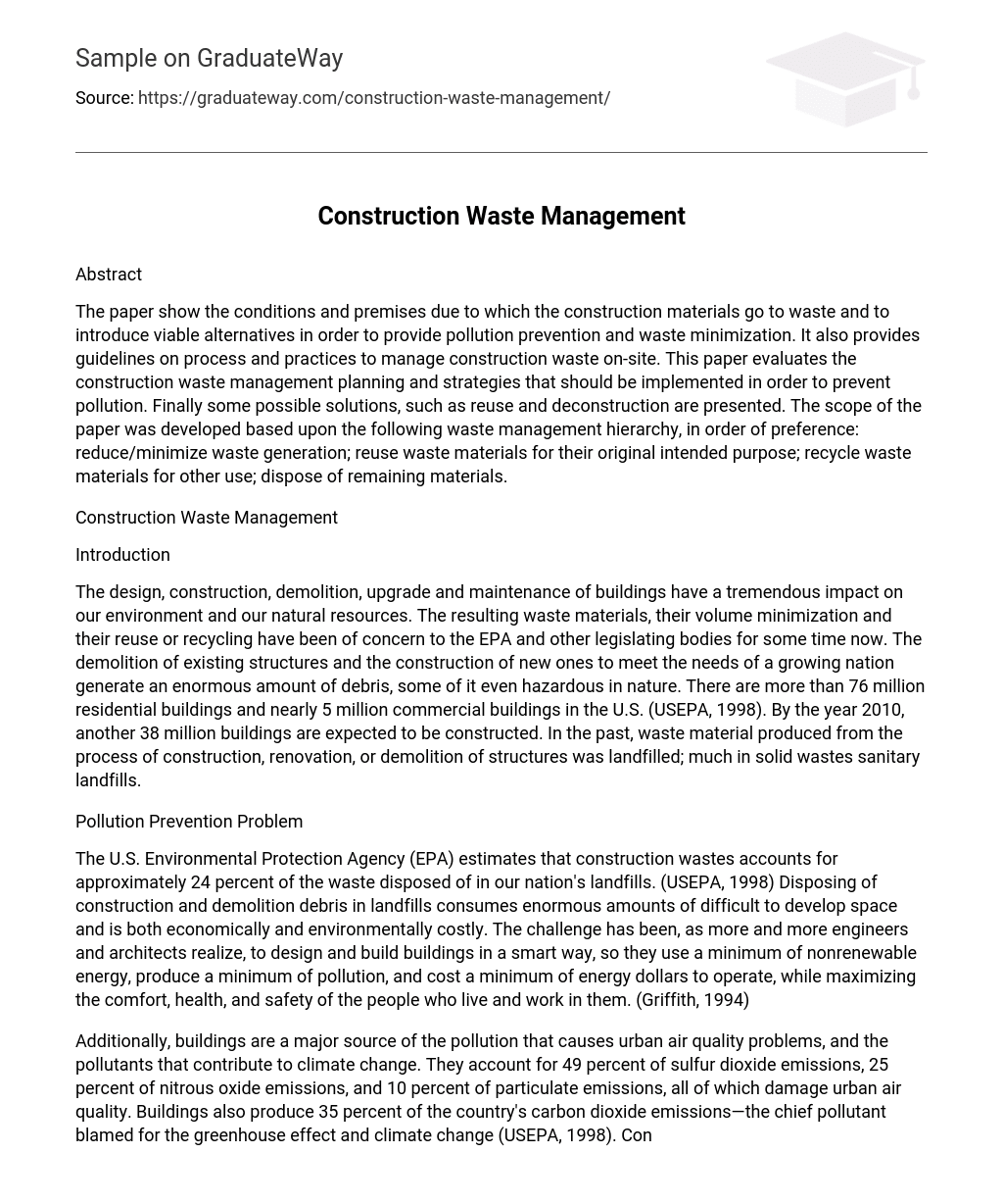 Construction Waste Management