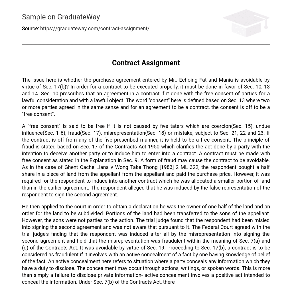 Contract Assignment