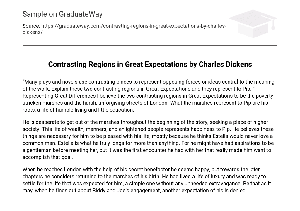 Contrasting Regions in Great Expectations by Charles Dickens