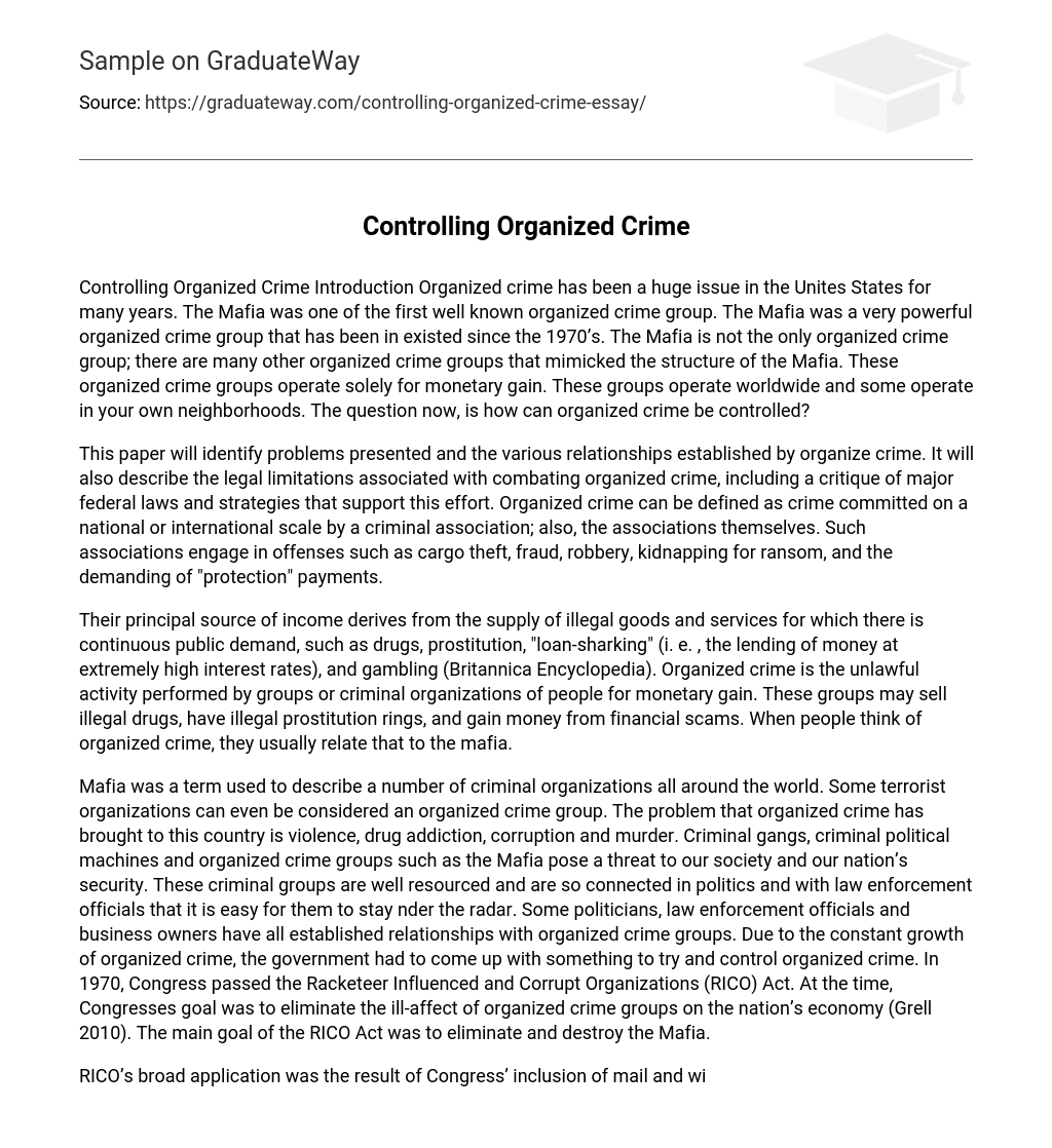 Controlling Organized Crime