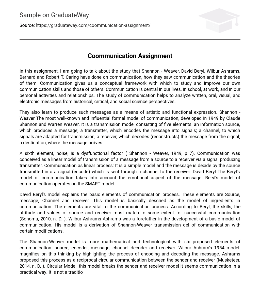 Coommunication Assignment