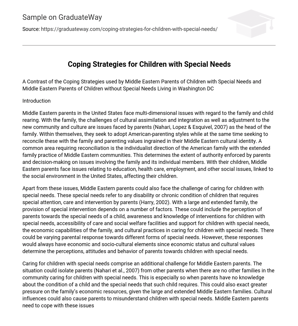 Coping Strategies for Children with Special Needs