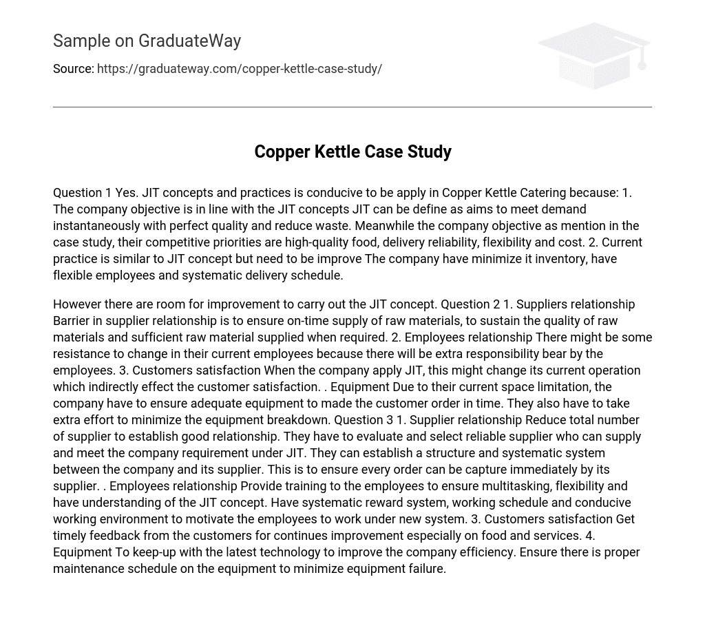 Copper Kettle Case Study