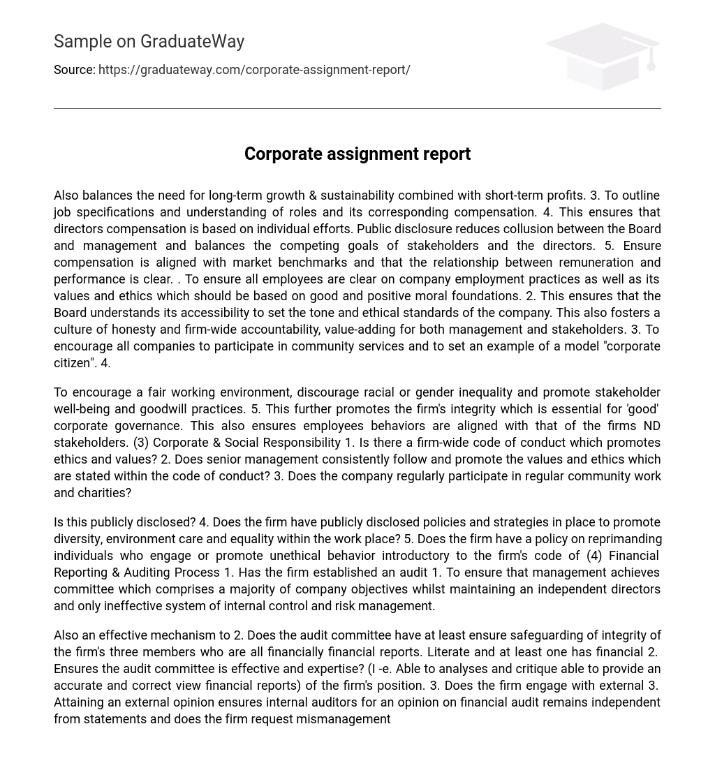 Corporate Assignment Report: Internationalization Assessment