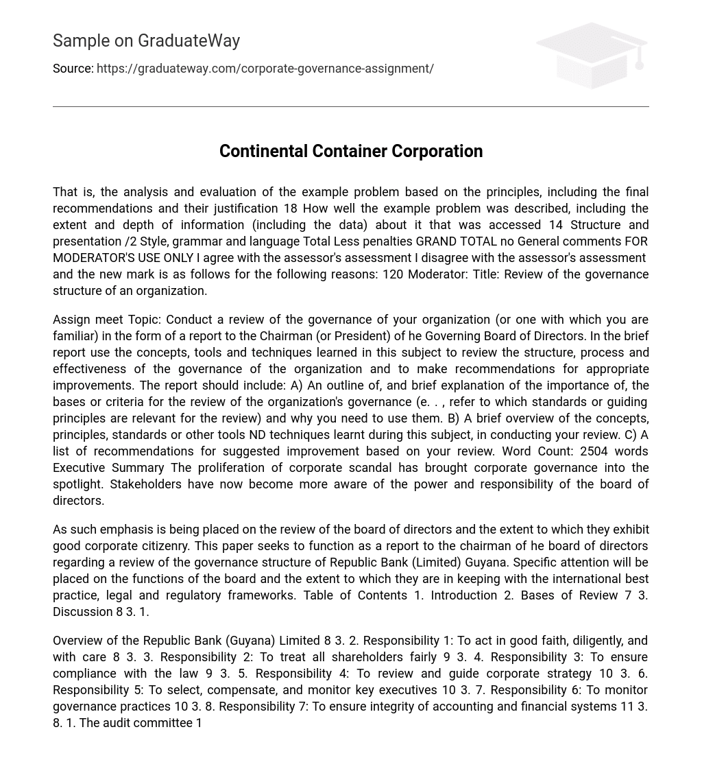 Continental Container Corporation