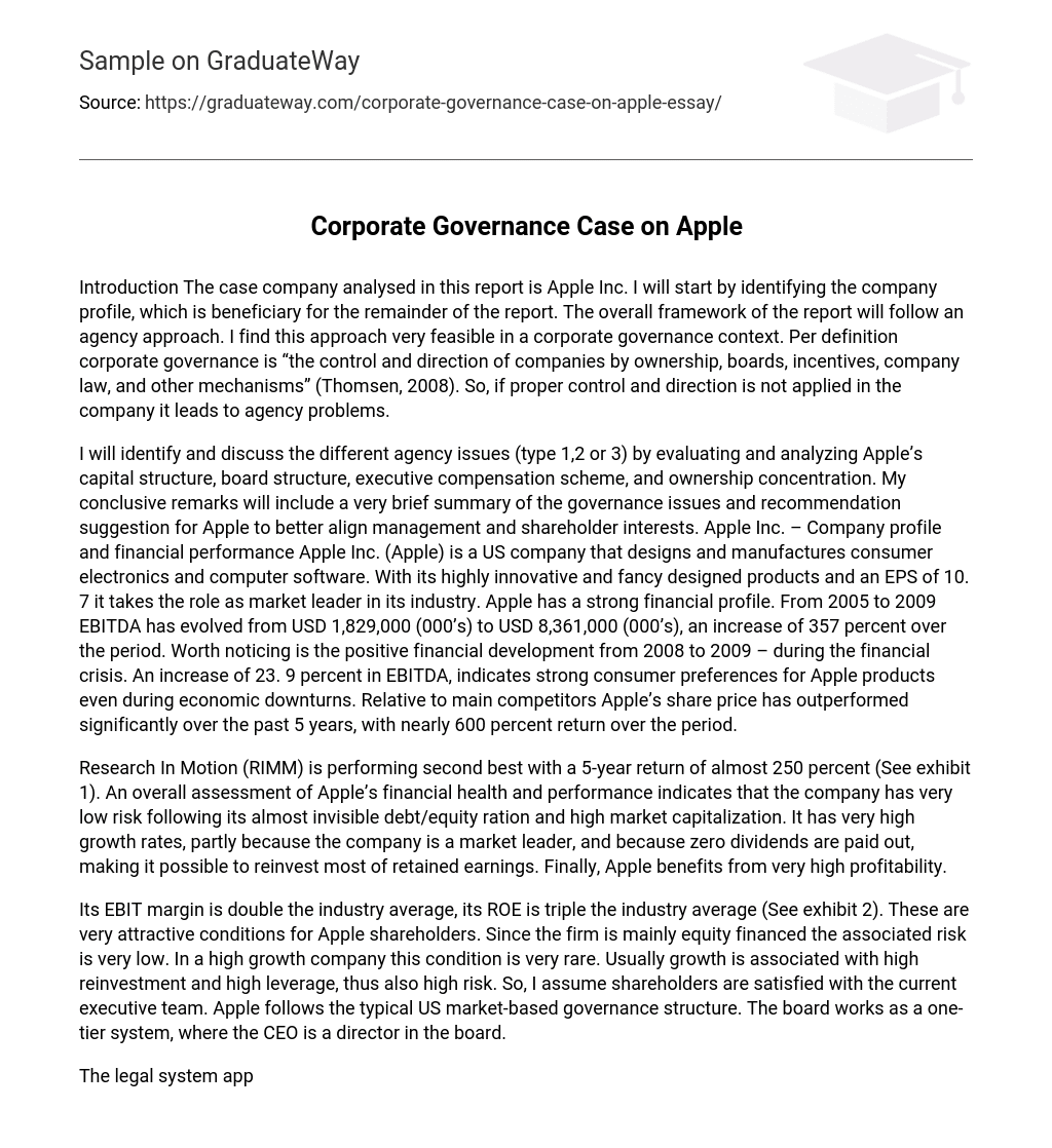 Corporate Governance Case on Apple