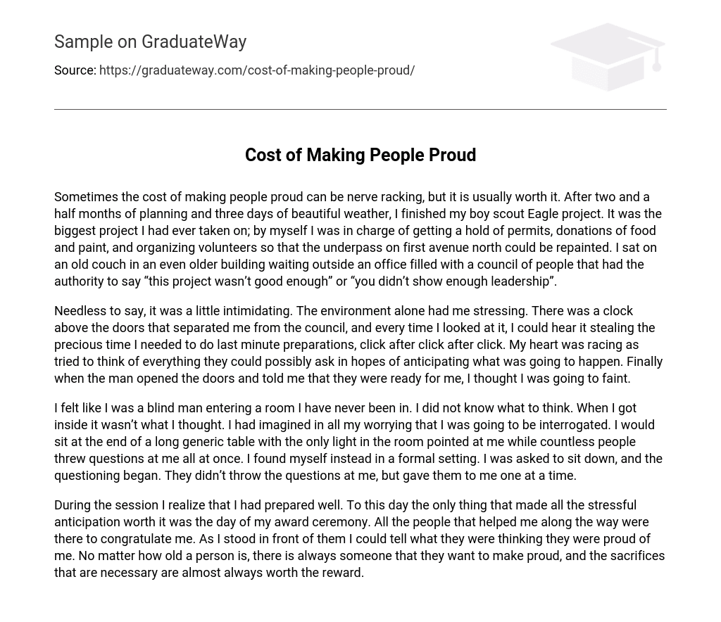 Cost of Making People Proud