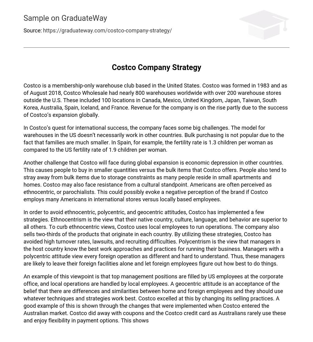 Costco Company Strategy