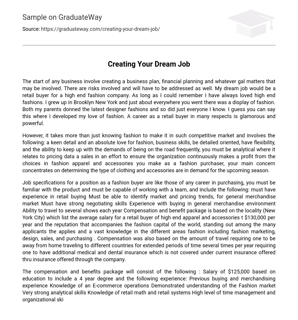 my dream job designer essay