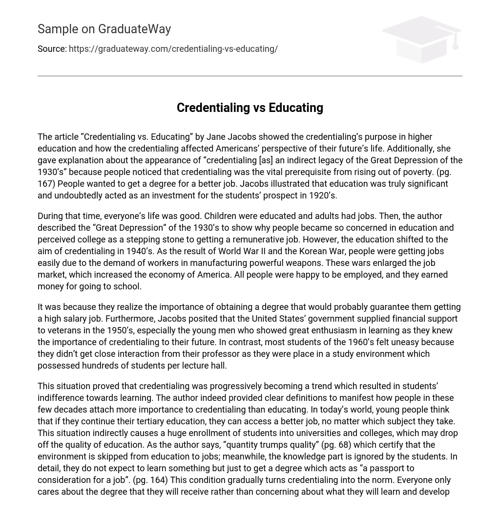 Credentialing vs Educating