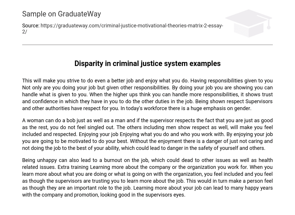 Disparity in criminal justice system examples
