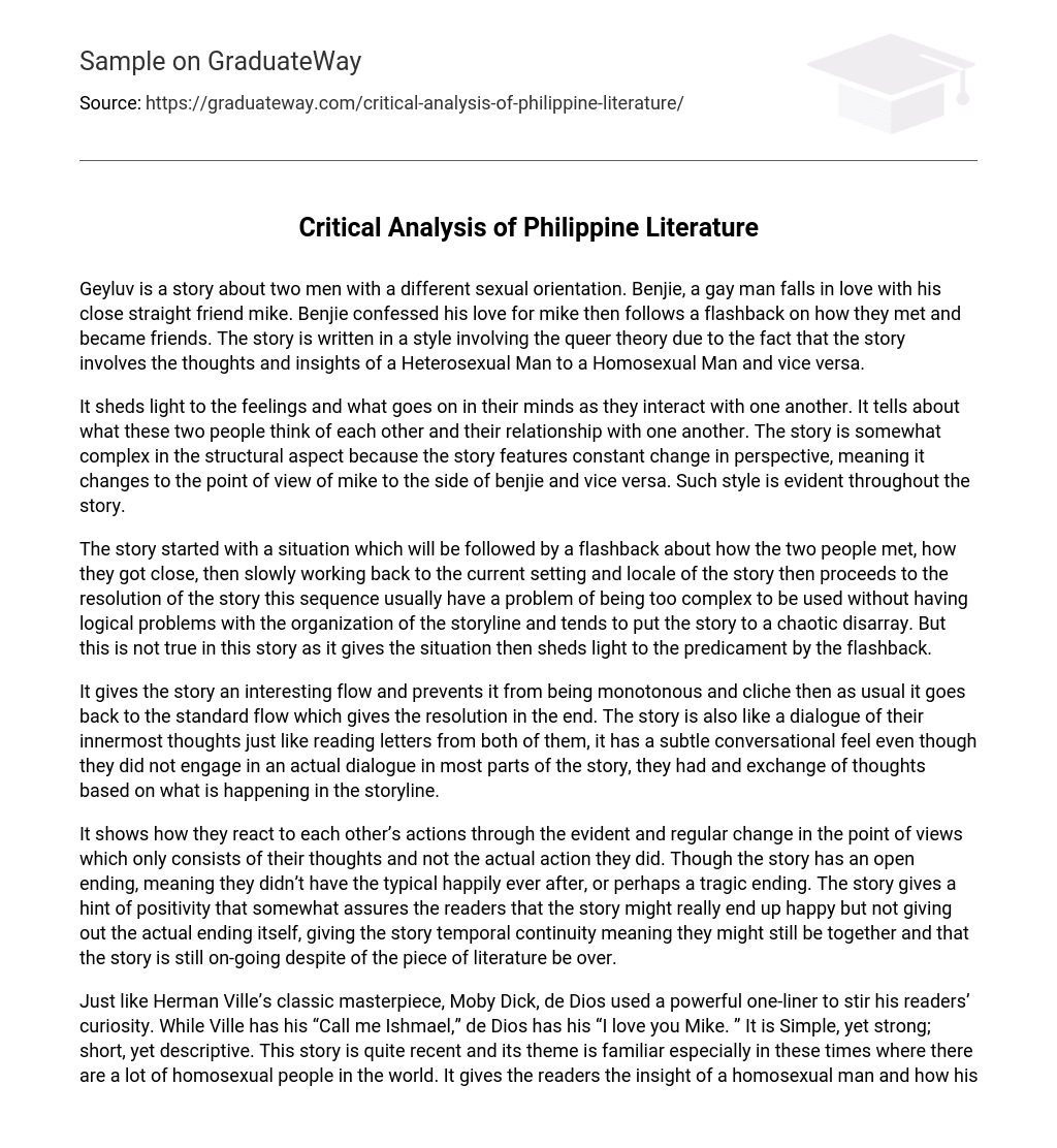 Critical Analysis of Philippine Literature