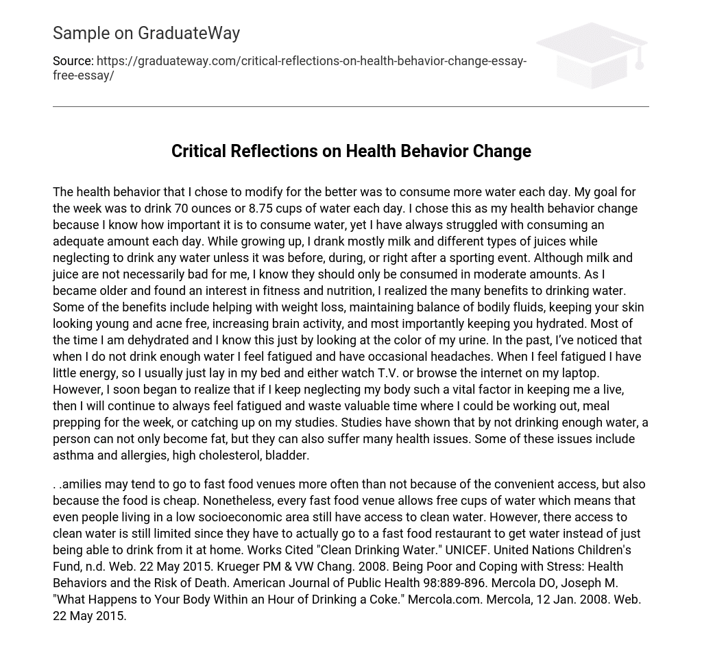 Critical Reflections on Health Behavior Change