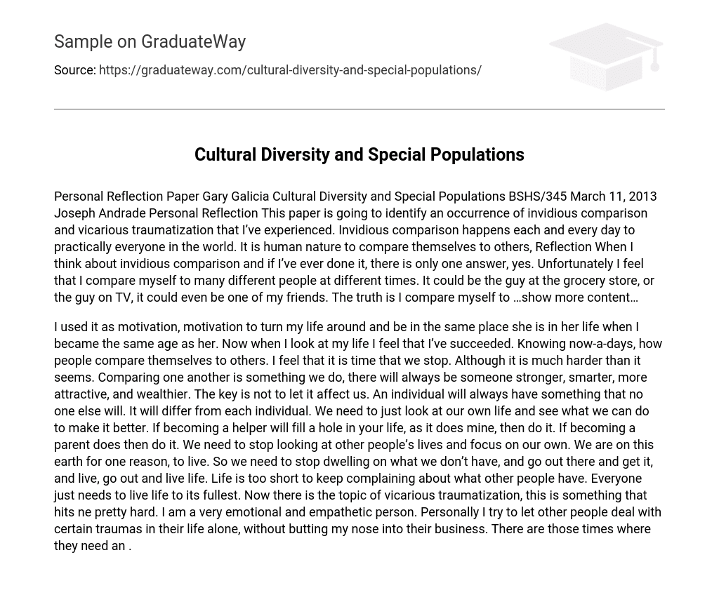 Cultural Diversity and Special Populations