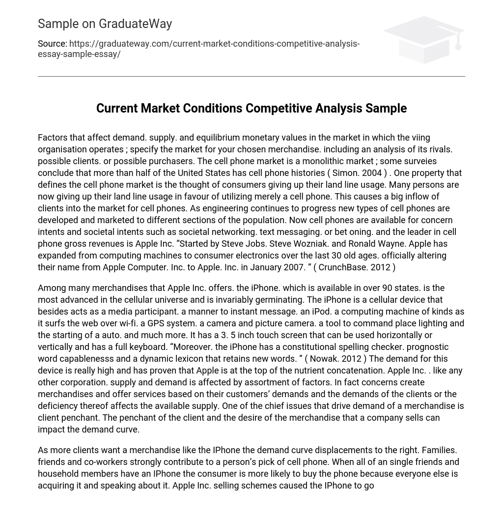 Current Market Conditions Competitive Analysis Sample