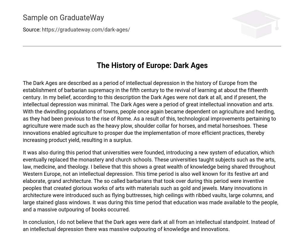The History of Europe: Dark Ages