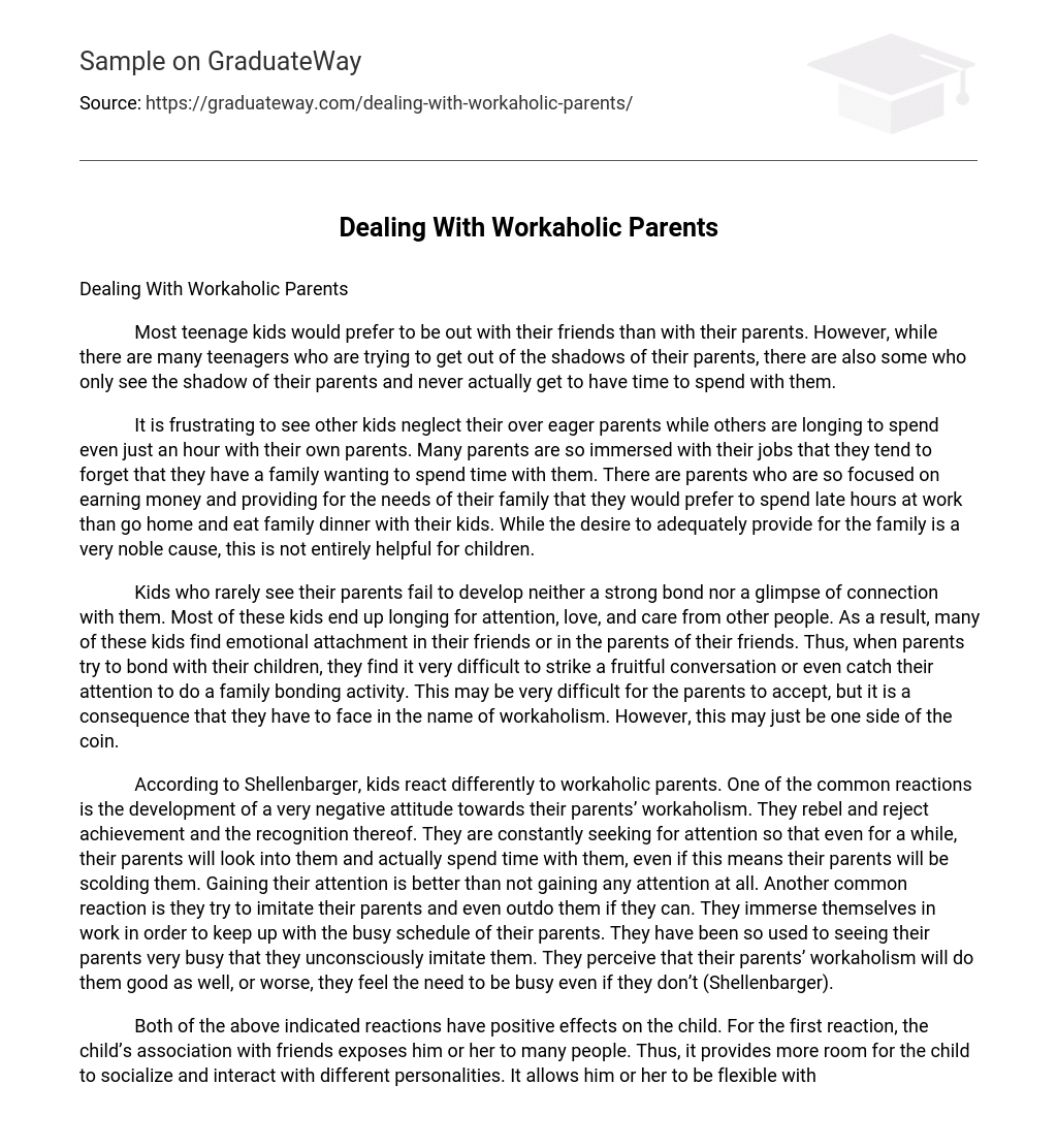 Dealing With Workaholic Parents