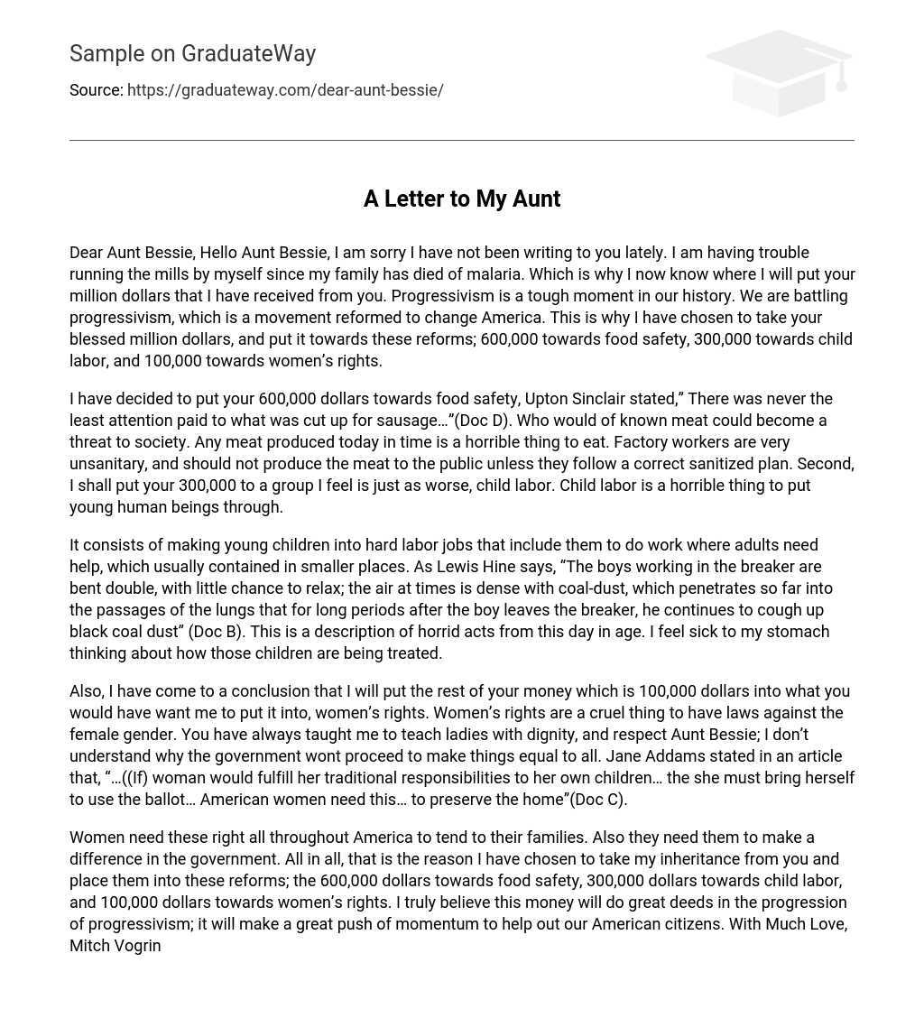 essay for my aunt