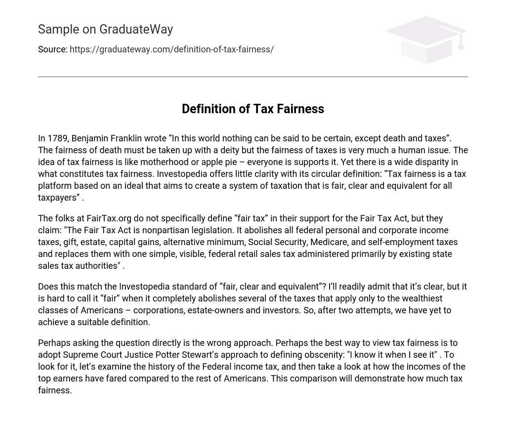 Definition of Tax Fairness