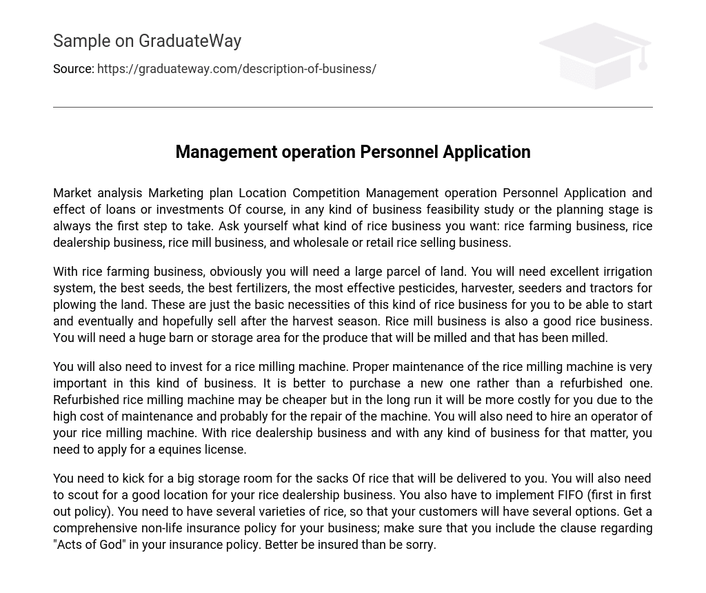 Management operation Personnel Application