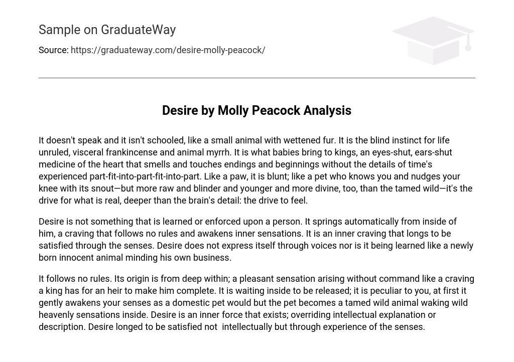 Desire by Molly Peacock Analysis