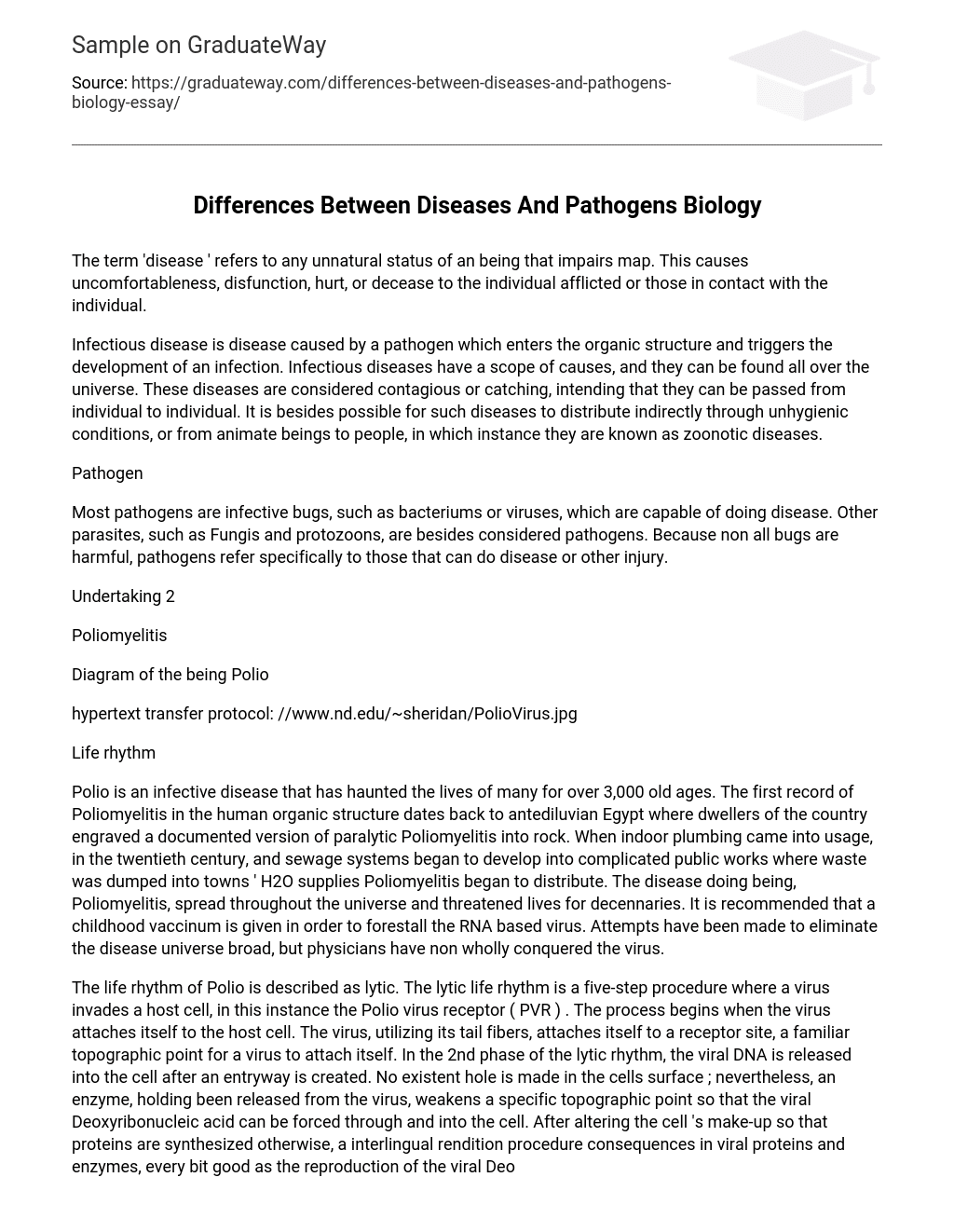 Differences Between Diseases And Pathogens Biology
