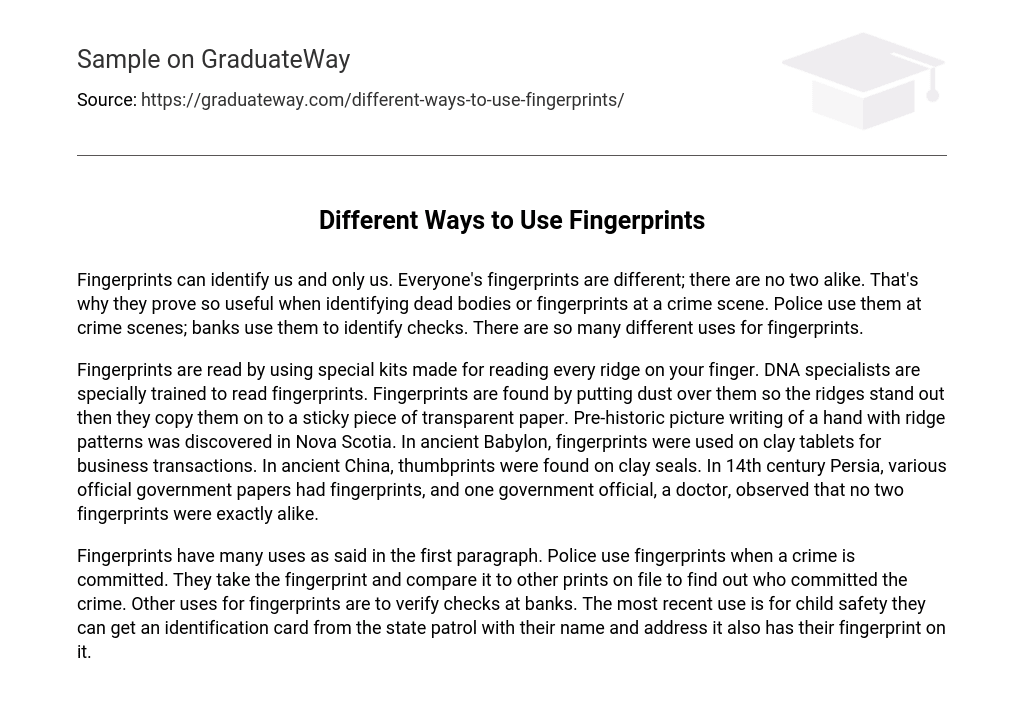 Different Ways to Use Fingerprints