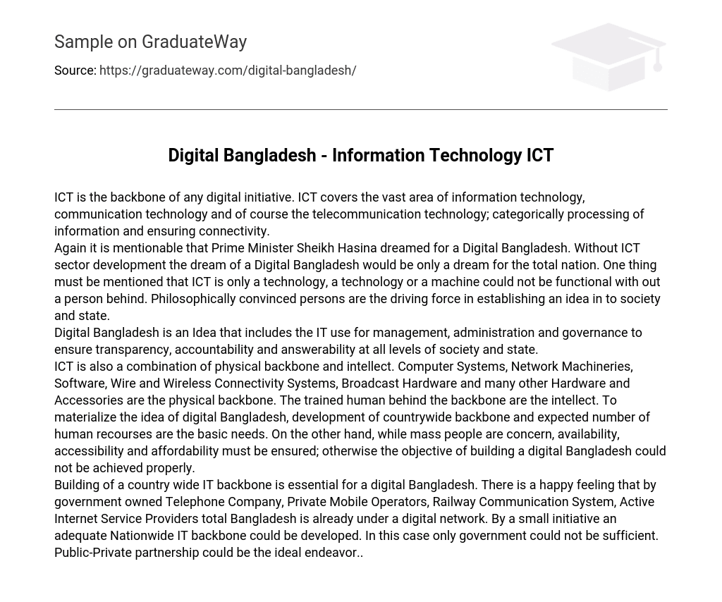Digital Bangladesh – Information Technology ICT