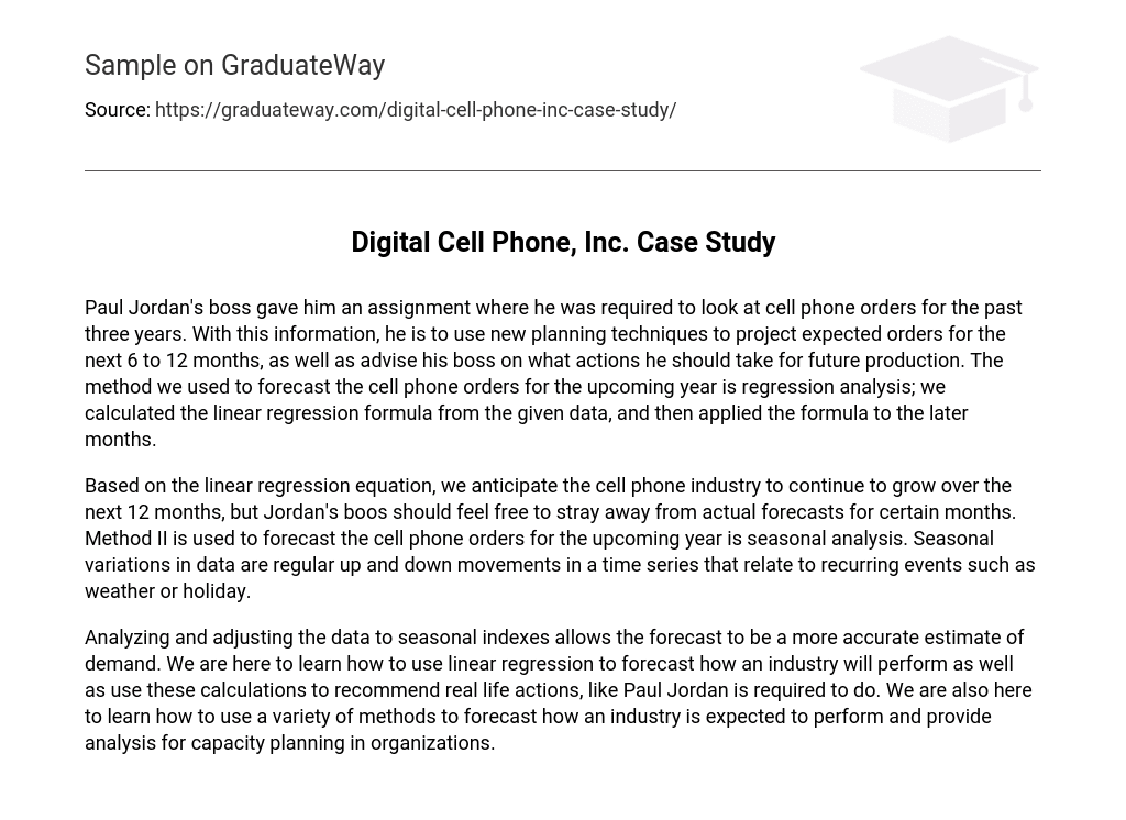 Digital Cell Phone, Inc. Case Study