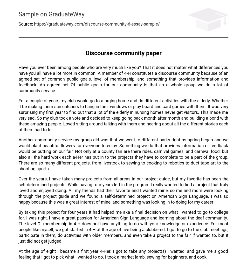 community essay pdf