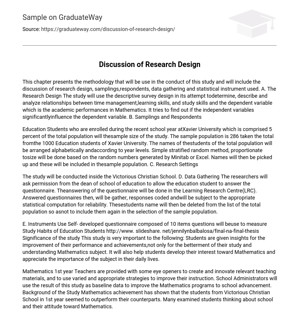 Discussion of Research Design